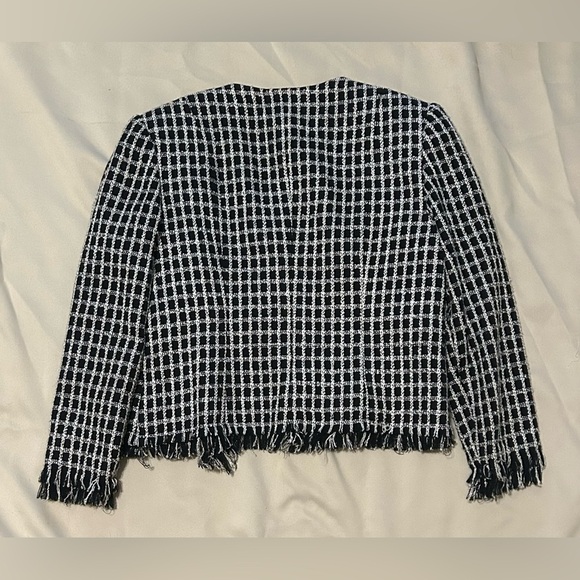 Vintage Nicole Studio Black & White Checkered Blazer - Size 12P - Picture 7 of 9